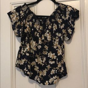 Off the shoulder flower shirt